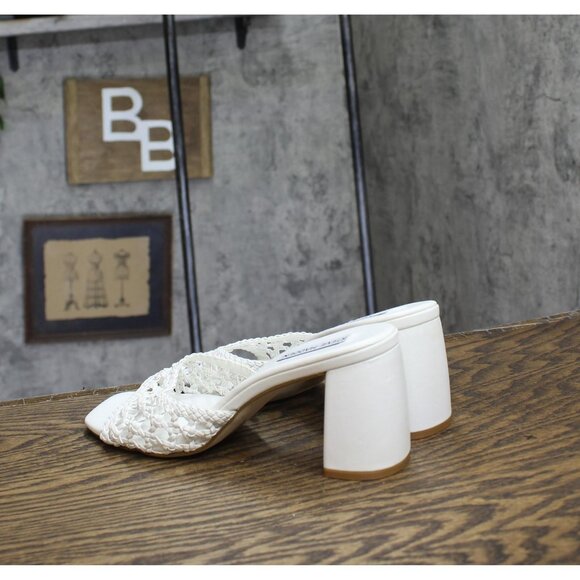 Steve Madden Womens Mania Block Heel Sandals MANI13S1 White 8M - Picture 2 of 14